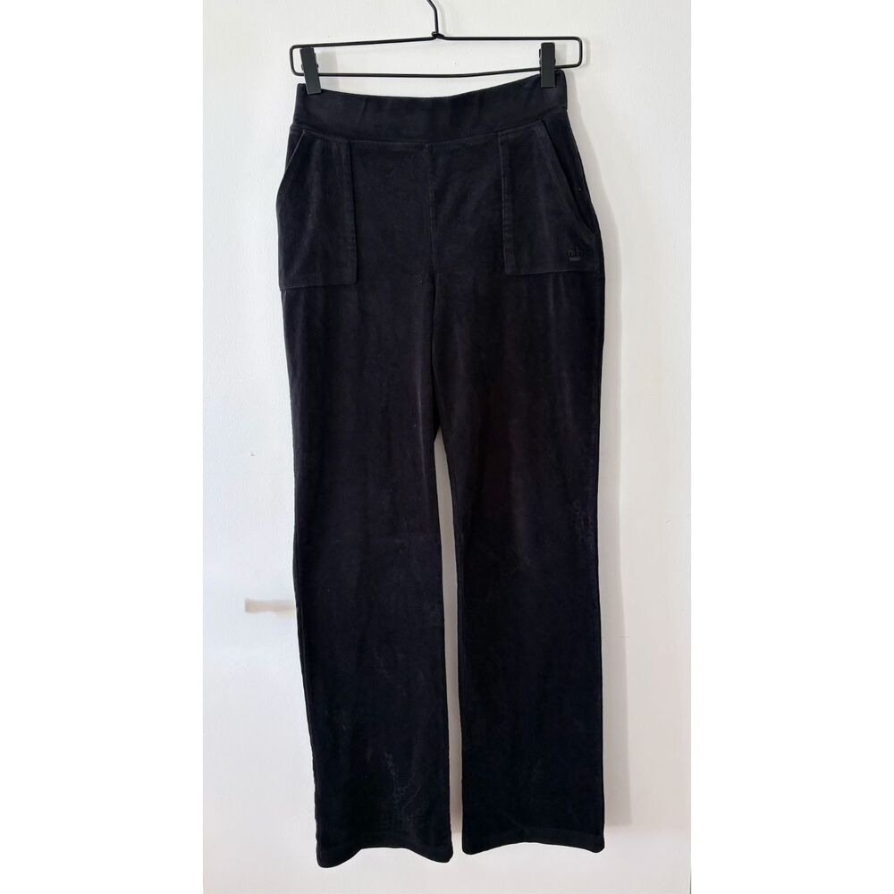 JUICY COUTURE Vintage Velour Black Cargo Straight Leg Track Pants Womens Small